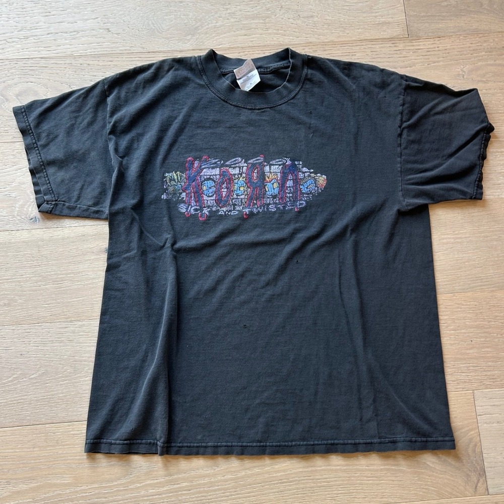 RARE Vintage Korn Sick and Twisted 2000 Tour Shirt Black XL Papa Roach Tour